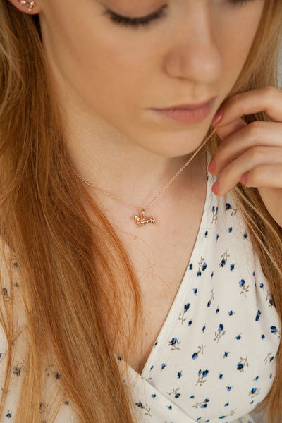 Rose Gold Dachshund Pendant image 3