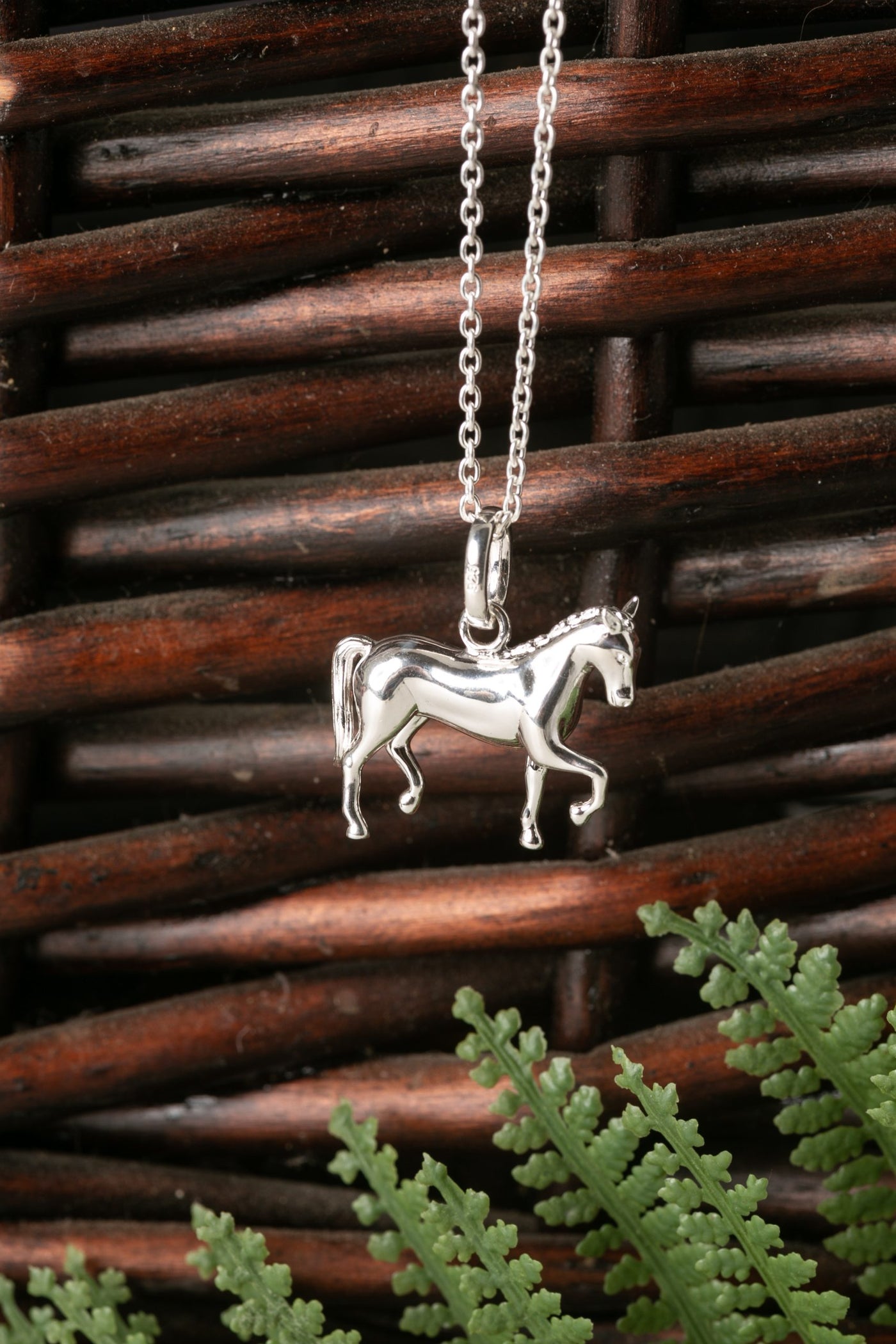 Silver Dressage Horse Pendant image 1