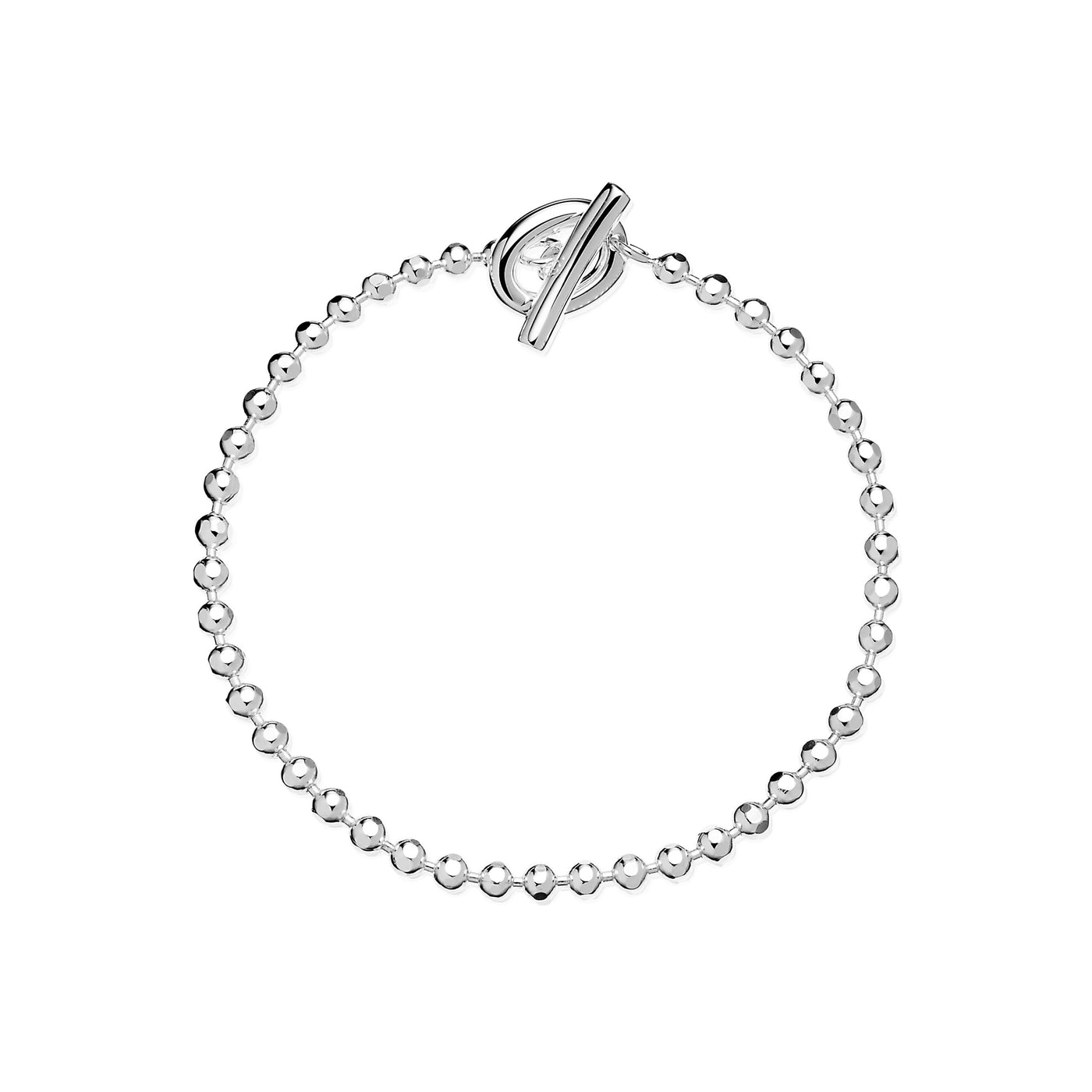 Silver T-Bar Beaded Bracelet