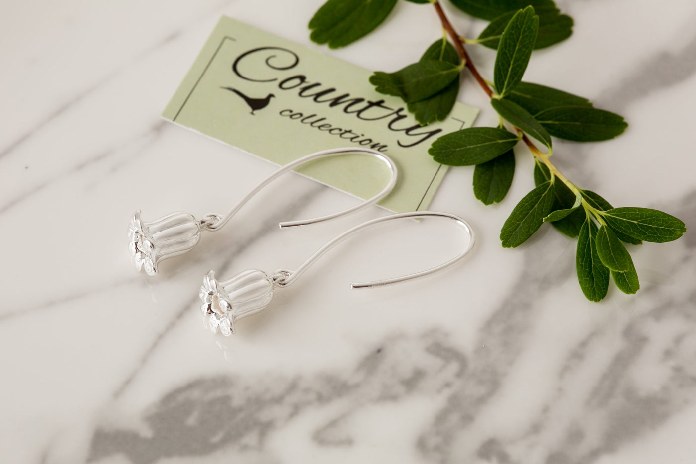 Silver Bluebell Flower Earrings