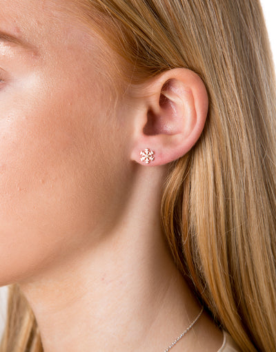 Rose Gold Snowflake Studs image 1