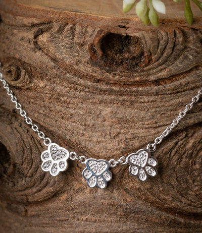 Sparkly Paw Print Necklace