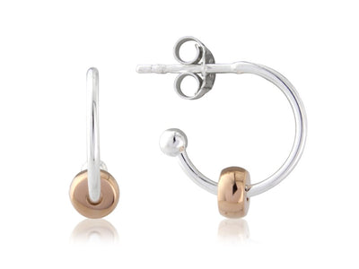 Rose Gold Beaded Hoop Earrings image 0