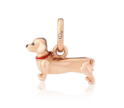Rose Gold Dachshund Charm