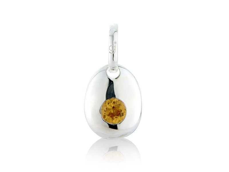 Citrine CZ Pebble Charm image 0