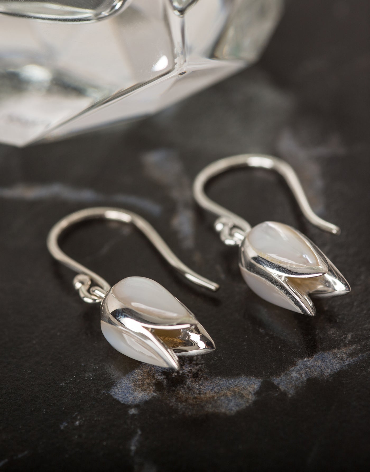Pearled Tulip Flower Earrings image 3