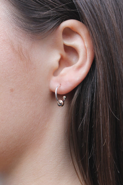 Rose Gold Beaded Hoop Earrings image 1
