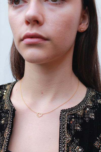 Golden Leafed Heart Necklace