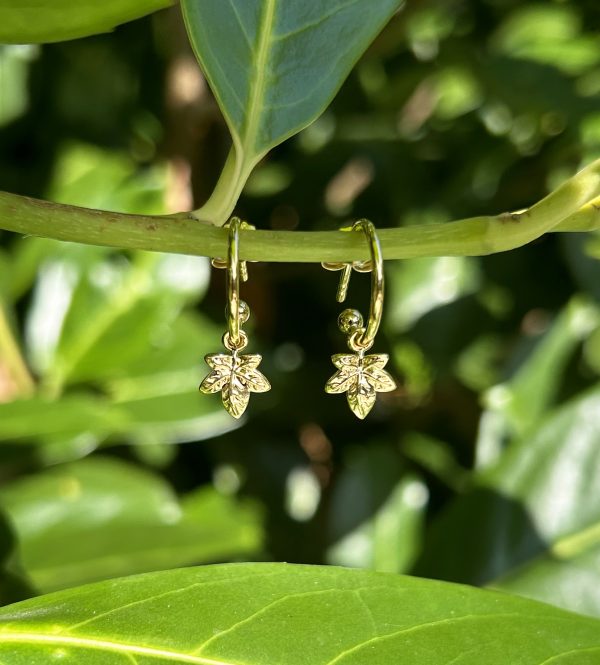 Ivy Leaf Hoop Earrings