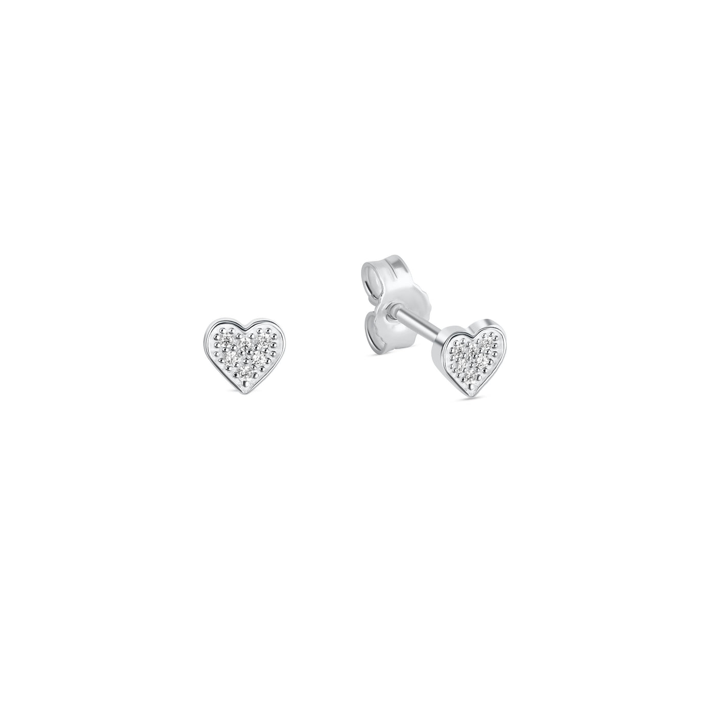 Mini Sparkly Heart Stud Earrings