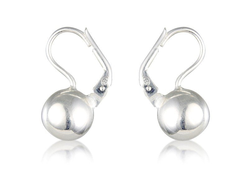 Silver Ball Hinged Drop Earrings