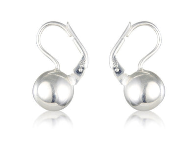 Silver Ball Hinged Drop Earrings