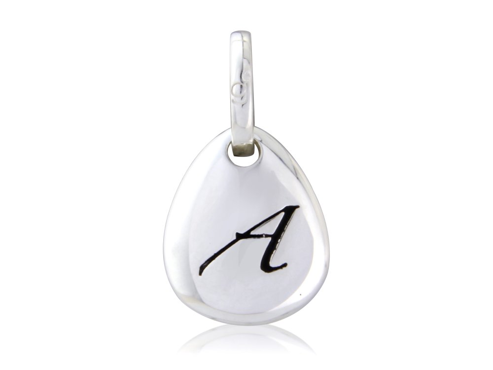Initial A Pebble Charm