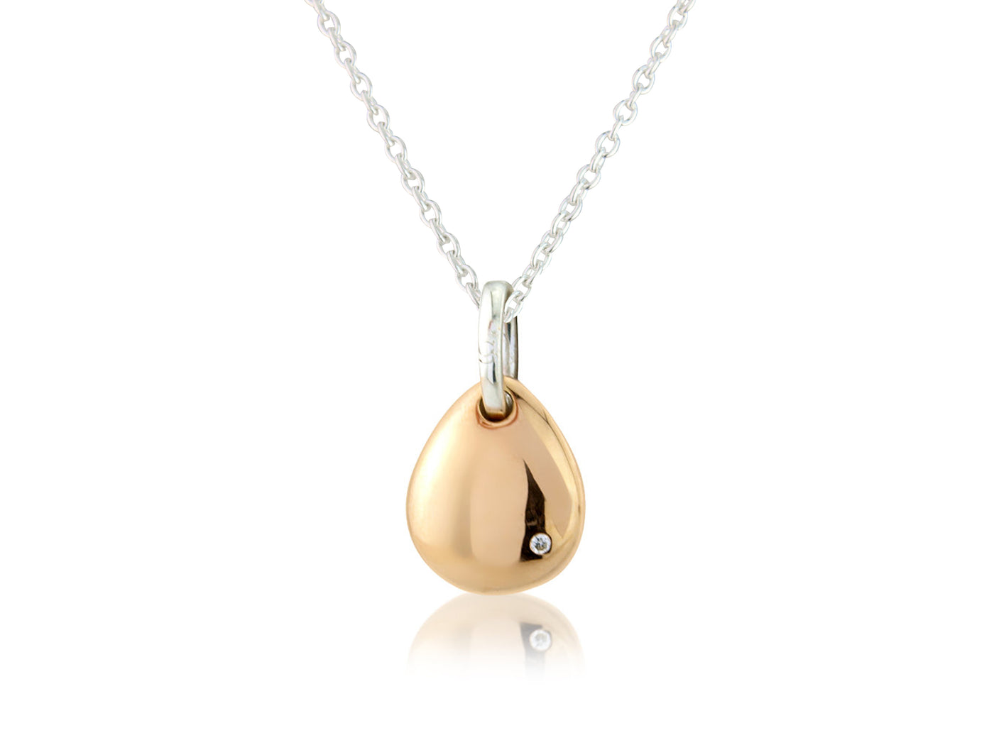 Rose Gold Pebble Pendant