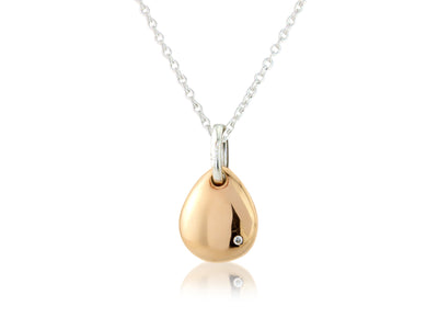 Rose Gold Pebble Pendant