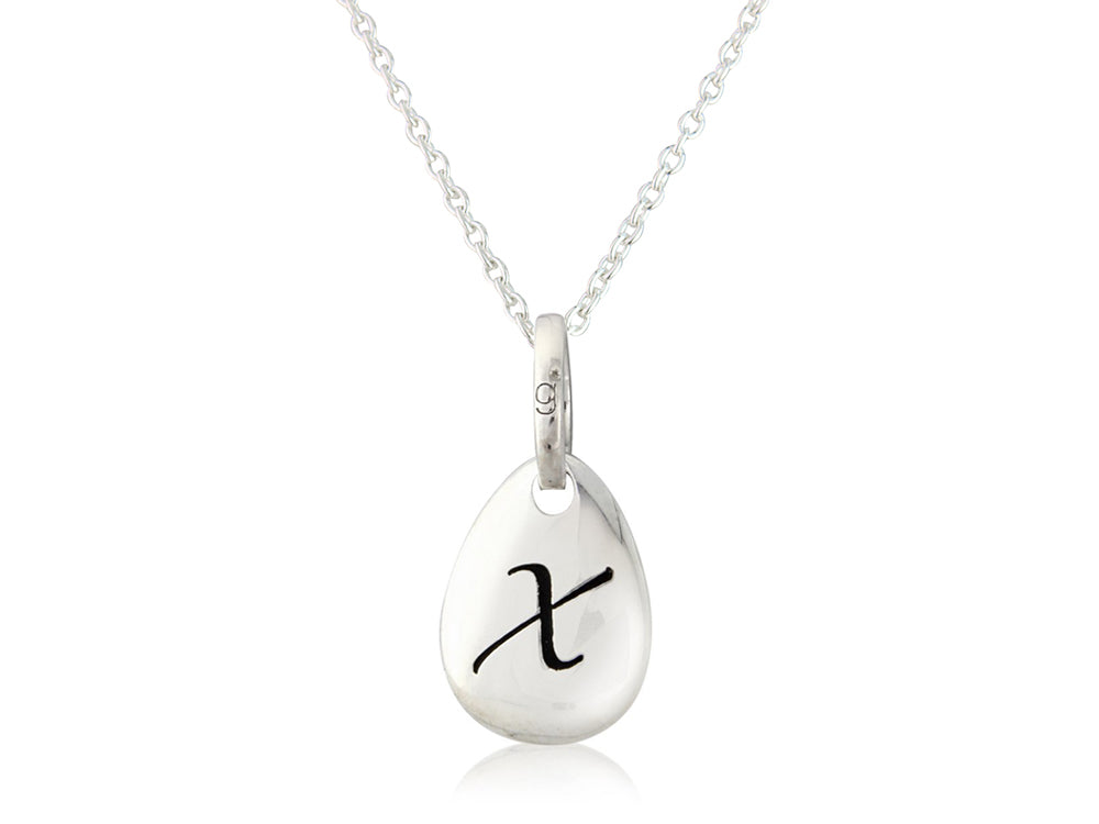 Initial X Pebble Pendant