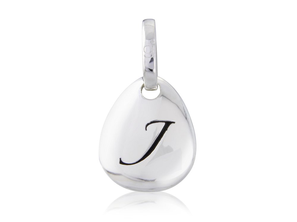Initial J Pebble Charm