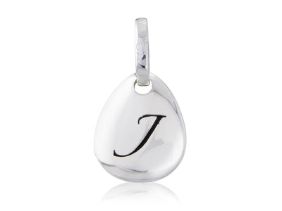Initial J Pebble Charm
