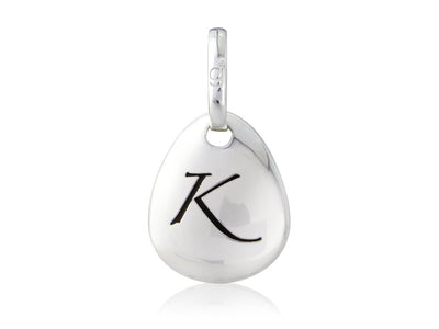 Initial K Pebble Charm