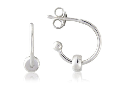 Silver Beaded Hoops