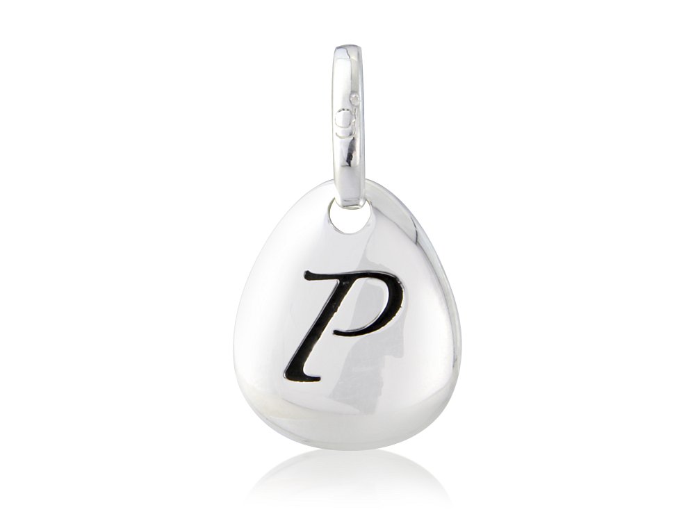 Initial P Pebble Charm
