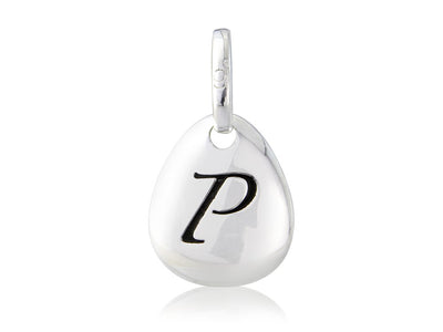 Initial P Pebble Charm