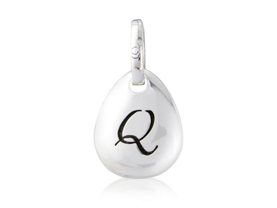 Initial Q Pebble Charm