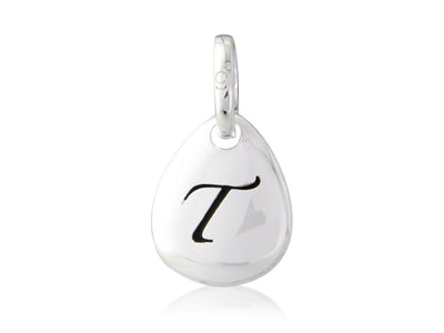 Initial T Pebble Charm