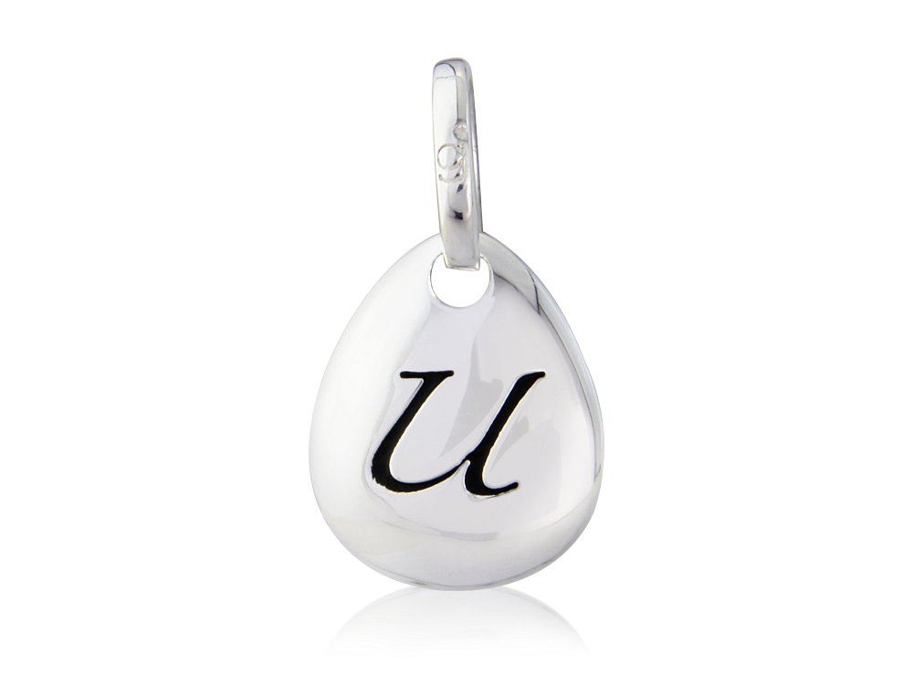 Initial U Pebble Charm