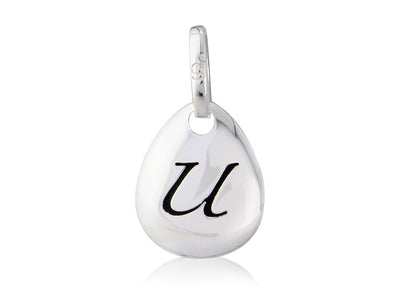Initial U Pebble Charm