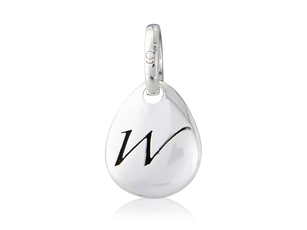 Initial W Pebble Charm