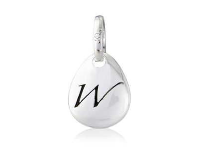 Initial W Pebble Charm