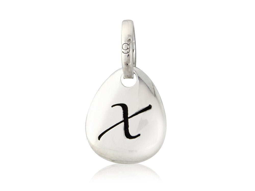 Initial X Pebble Charm