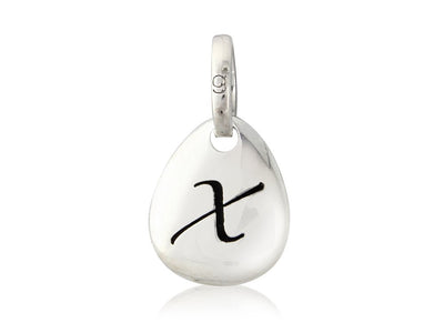 Initial X Pebble Charm