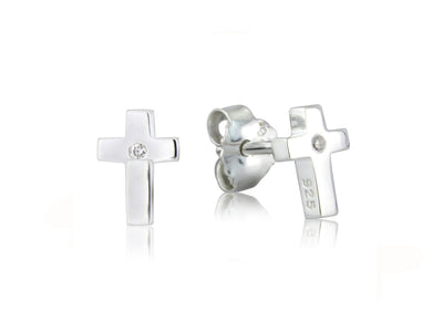 Diamond Cross Earrings