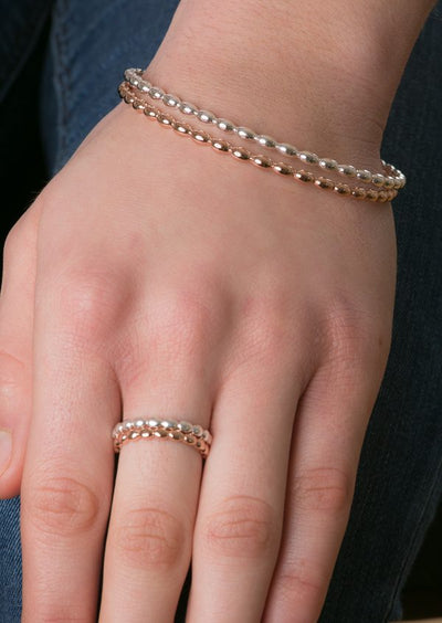 Rose Gold Pebbled Eternity Band