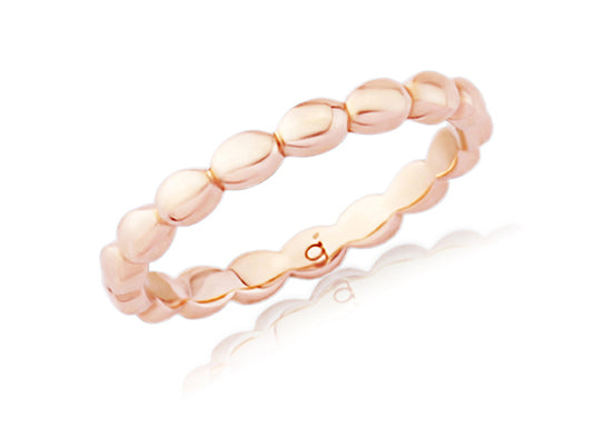 Rose Gold Pebbled Eternity Band