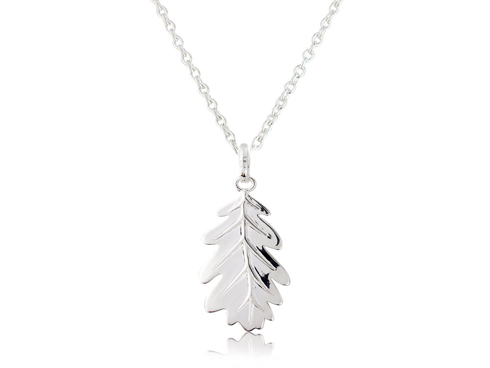 Silver Acorn Leaf Pendant