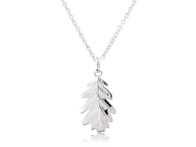 Silver Acorn Leaf Pendant