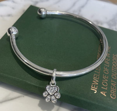Sparkly Paw Print Charm