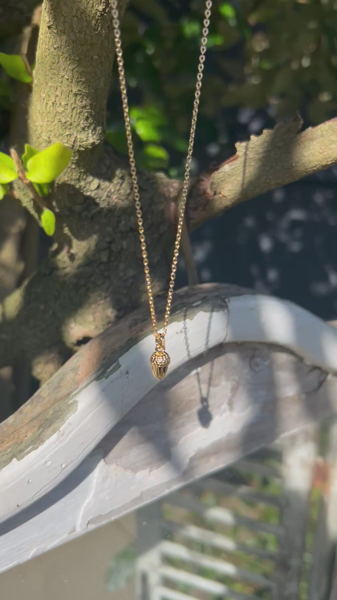 Gold Little Acorn Necklace