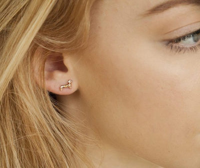Rose Gold Dachshund Earrings