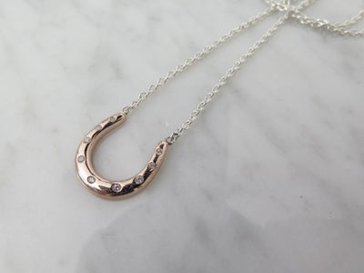 Rose Gold Horseshoe Necklace