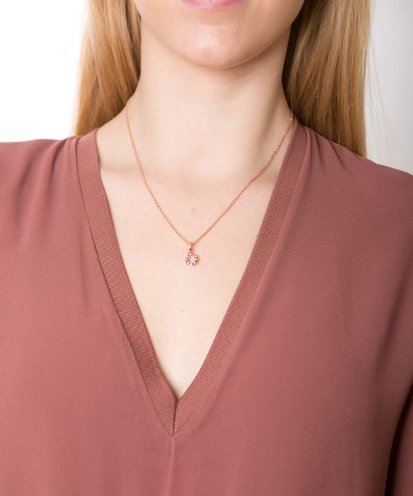 Rose Gold Sparkly Horseshoe  Pendant