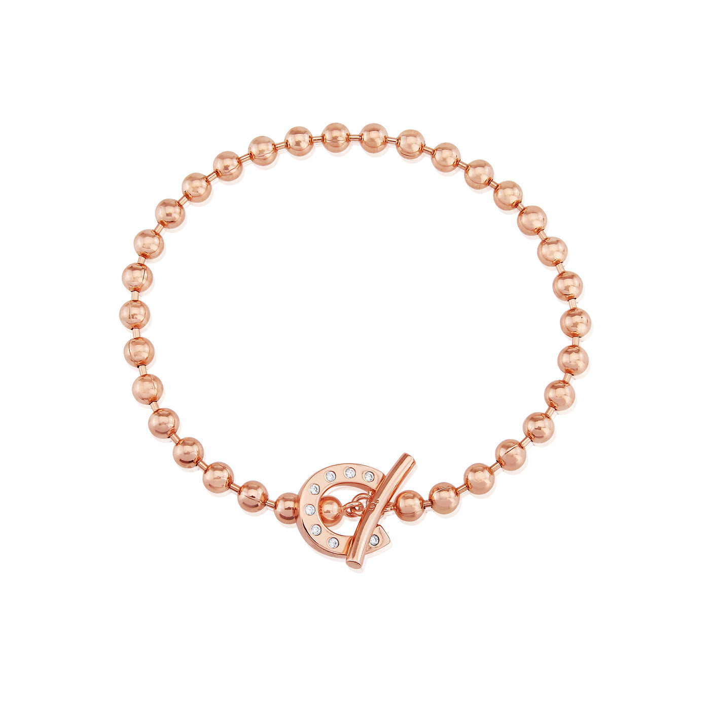 Rose Gold T-Bar Horseshoe Bracelet