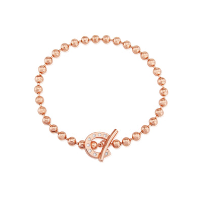 Rose Gold T-Bar Horseshoe Bracelet