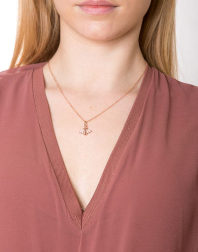 Rose Gold Sparkly Bee Pendant