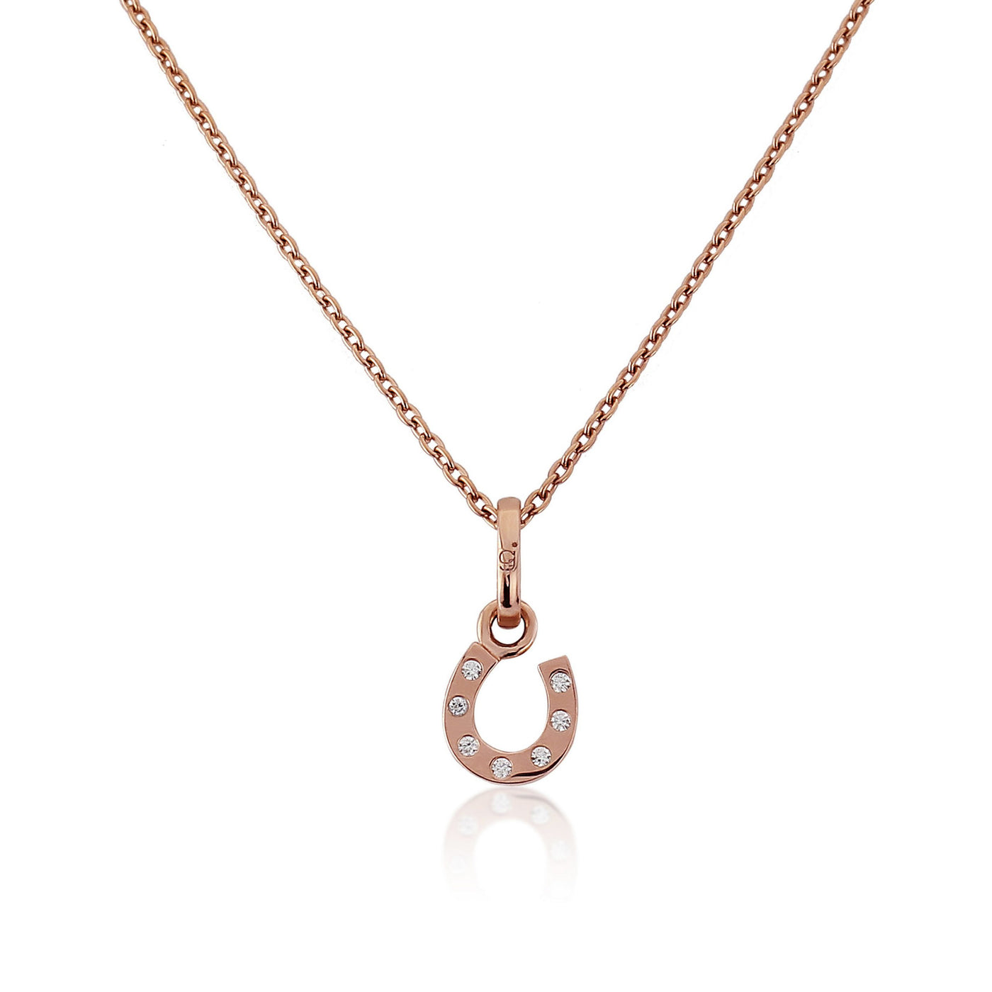 Rose Gold Sparkly Horseshoe  Pendant