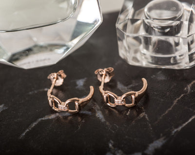 Rose Gold Sparkly Bit Earrings