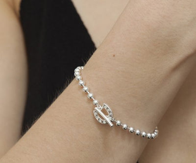 Silver T-Bar Horseshoe Bracelet